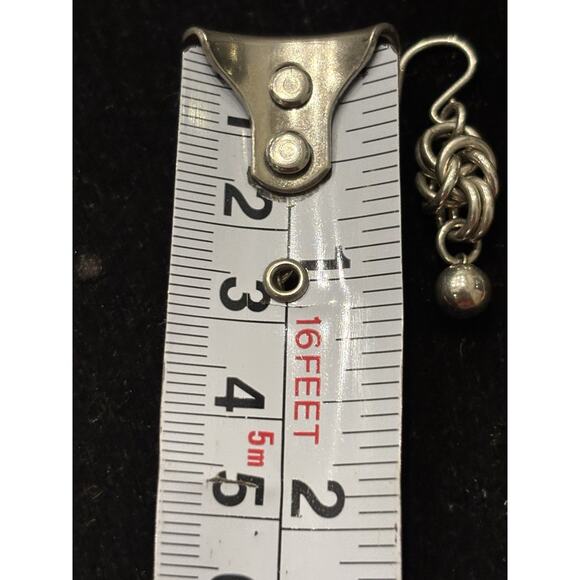 Sterling Silver Chainmaille Dangle Earrings 925 5.83g - Picture 3 of 3